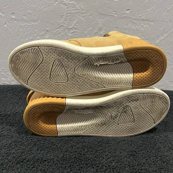🔥🔥 Adidas Tubular Invader Tan Suede Hi-Top Strap Sneaker Shoes Men Sz 6 - EUC