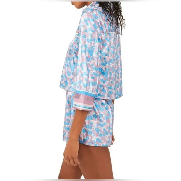 💫 FREE PEOPLE®  Pillow Talk Pajama Short Set in Cool Lavender Combo