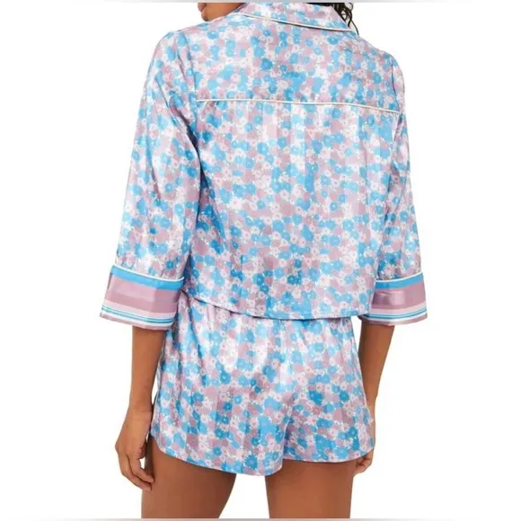 💫 FREE PEOPLE®  Pillow Talk Pajama Short Set in Cool Lavender Combo