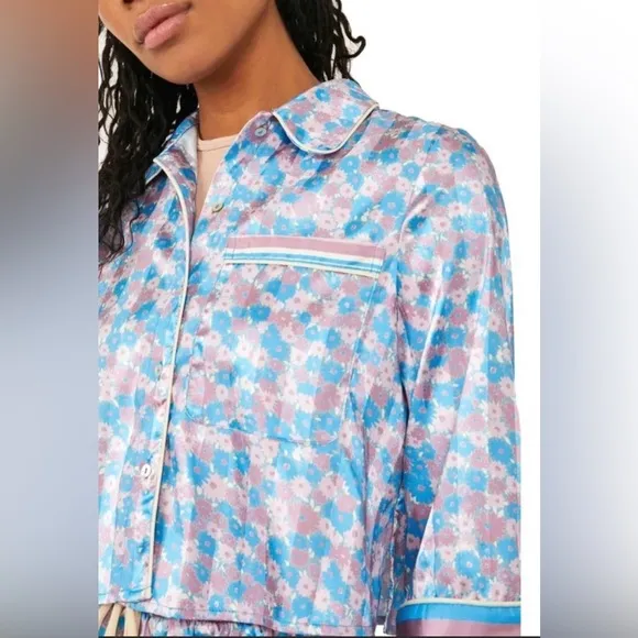 💫 FREE PEOPLE®  Pillow Talk Pajama Short Set in Cool Lavender Combo