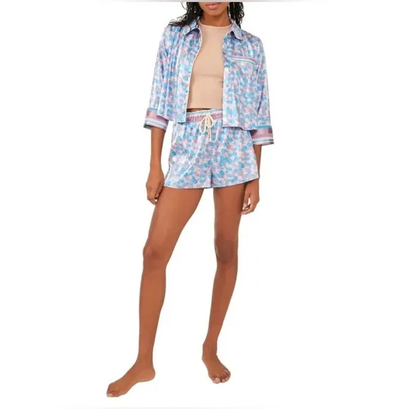 💫 FREE PEOPLE®  Pillow Talk Pajama Short Set in Cool Lavender Combo