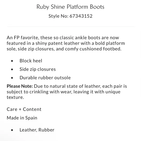 🆕 FREE PEOPLE | RUBY SHINE PLATFORM BOOTS | WHITE | SIZE: EU 39 (US 8-8.5)