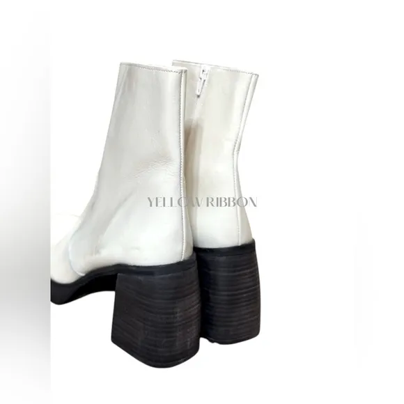 🆕 FREE PEOPLE | RUBY SHINE PLATFORM BOOTS | WHITE | SIZE: EU 39 (US 8-8.5)