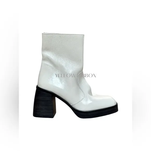 🆕 FREE PEOPLE | RUBY SHINE PLATFORM BOOTS | WHITE | SIZE: EU 39 (US 8-8.5)