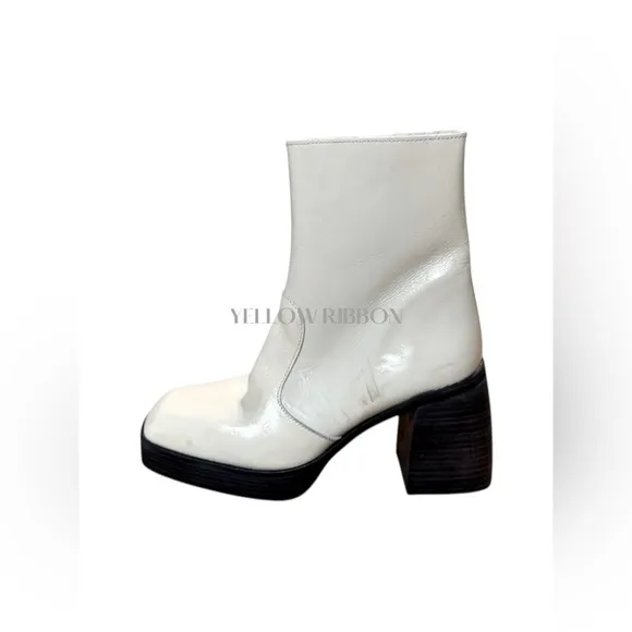 🆕 FREE PEOPLE | RUBY SHINE PLATFORM BOOTS | WHITE | SIZE: EU 39 (US 8-8.5)