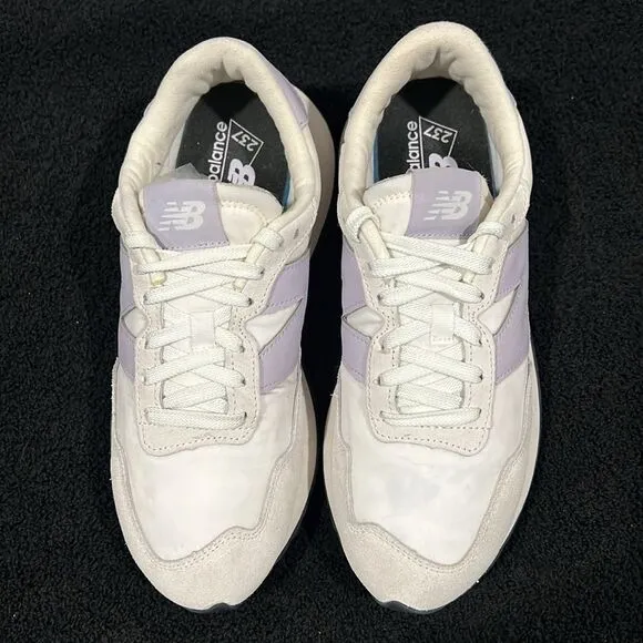 🔥🔥 NEW BALANCE 237 V1 Classic Sneaker Grey/Violet/White Women Sz 9 - EXCELLENT