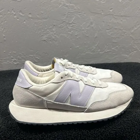 🔥🔥 NEW BALANCE 237 V1 Classic Sneaker Grey/Violet/White Women Sz 9 - EXCELLENT