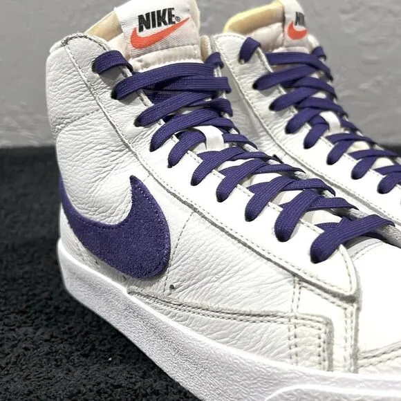 🔥🔥 NIKE Blazer Mid '77 Vintage Leather SNEAKER Shoes White Purple Black Men Sz
