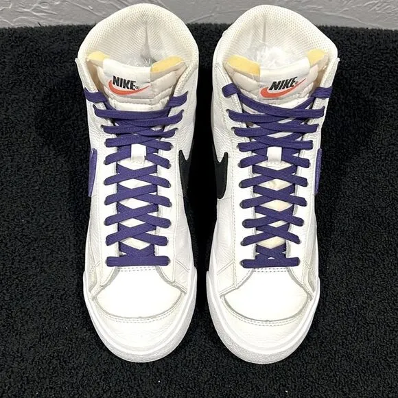 🔥🔥 NIKE Blazer Mid '77 Vintage Leather SNEAKER Shoes White Purple Black Men Sz
