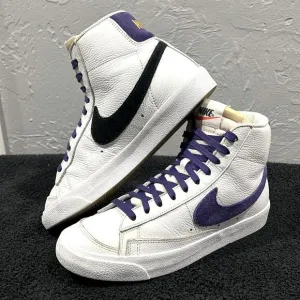 🔥🔥 NIKE Blazer Mid '77 Vintage Leather SNEAKER Shoes White Purple Black Men Sz
