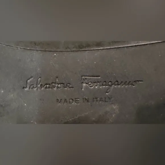 1. Ladies Salvatore Ferragamo Vintage Black Leather and Patent Horse Bit Shoes