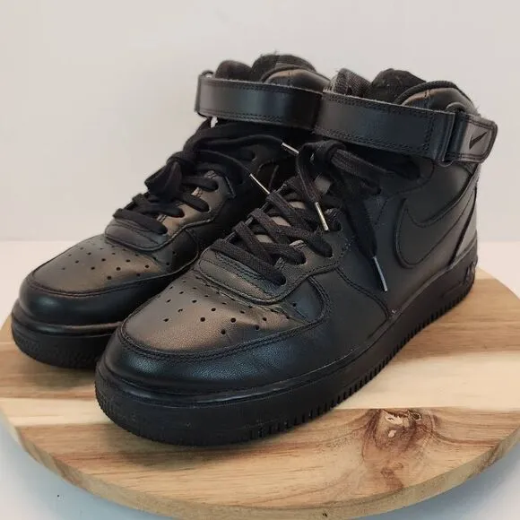 2008 Nike Air Force 1 Mid Black 315123-001 Mens sz 10