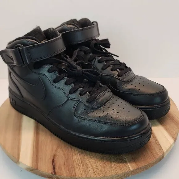 2008 Nike Air Force 1 Mid Black 315123-001 Mens sz 10