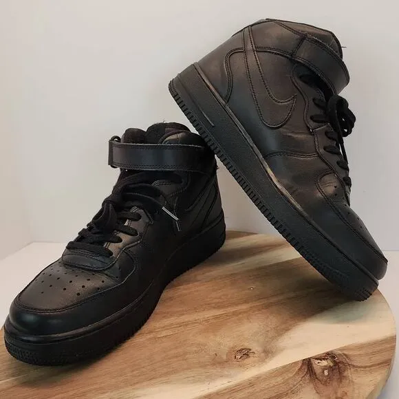 2008 Nike Air Force 1 Mid Black 315123-001 Mens sz 10