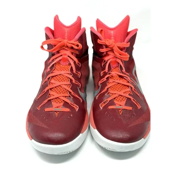 2014 Nike  Hyperdunk TB Gym High Top Basketball Sneakers Red &amp; Orange Mens SZ 14