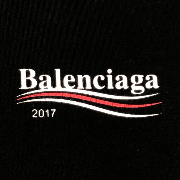 2017 Balenciaga Political Campaign Tee T Shirt Black Size Small S Designer B8