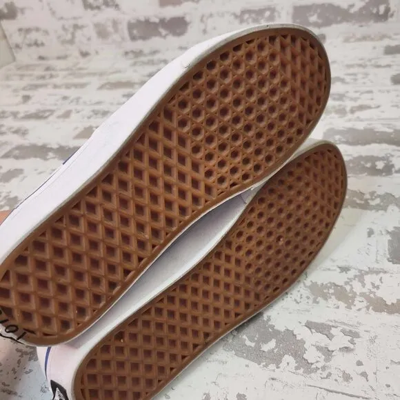 2490‎ Vans Authentic Leather Check Blue/White Men's 7.5