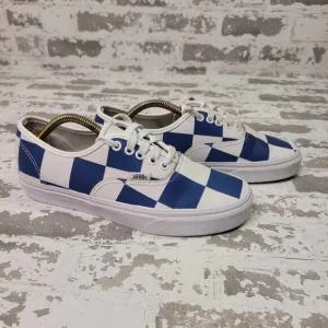 2490‎ Vans Authentic Leather Check Blue/White Men's 7.5