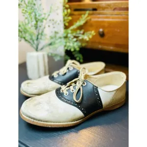 40/50s vintage Town &amp; Country Black and White Saddle Shoes Us Women's 8.5/9