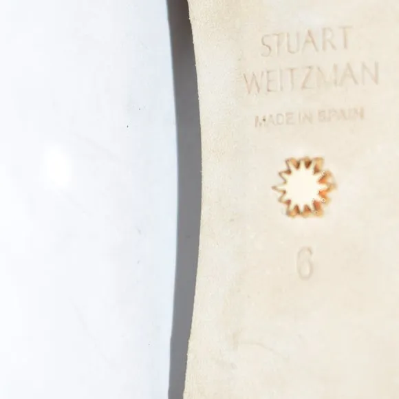 $450 STUART WEITZMAN Simple Ankle Strap Sandal PATENT CHUNKY TAN BROWN 6 (D15)