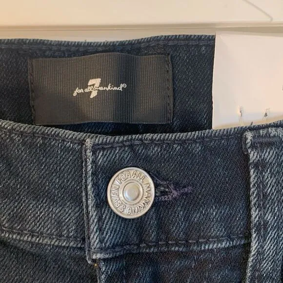 7 FOR ALL MANKIND JEANS DARK WASH ‘EASY BOOT’ HIGH WAISTED BOOT CUT SZ 24 NWT