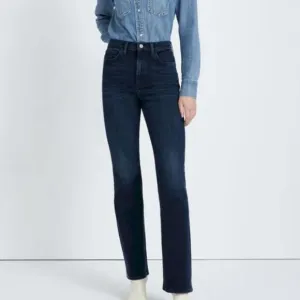 7 FOR ALL MANKIND JEANS DARK WASH ‘EASY BOOT’ HIGH WAISTED BOOT CUT SZ 24 NWT