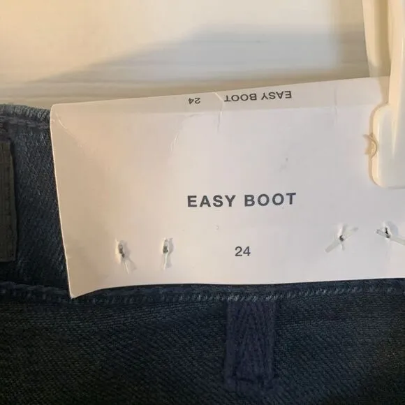7 FOR ALL MANKIND JEANS DARK WASH ‘EASY BOOT’ HIGH WAISTED BOOT CUT SZ 24 NWT
