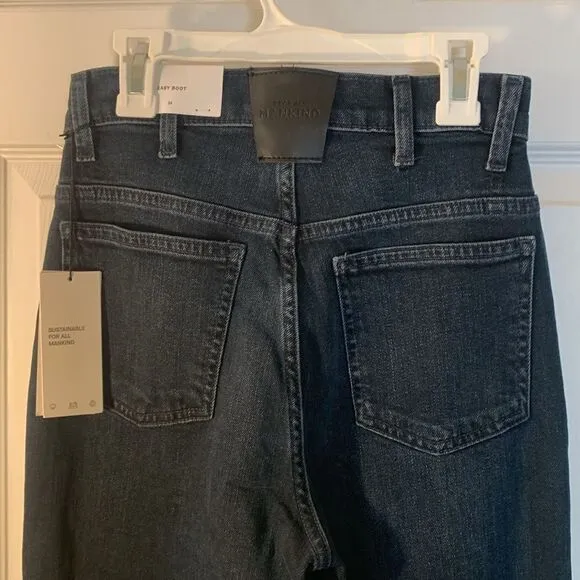 7 FOR ALL MANKIND JEANS DARK WASH ‘EASY BOOT’ HIGH WAISTED BOOT CUT SZ 24 NWT