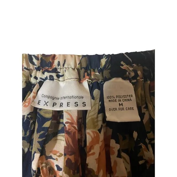 90’s Express floral pleated maxi skirt