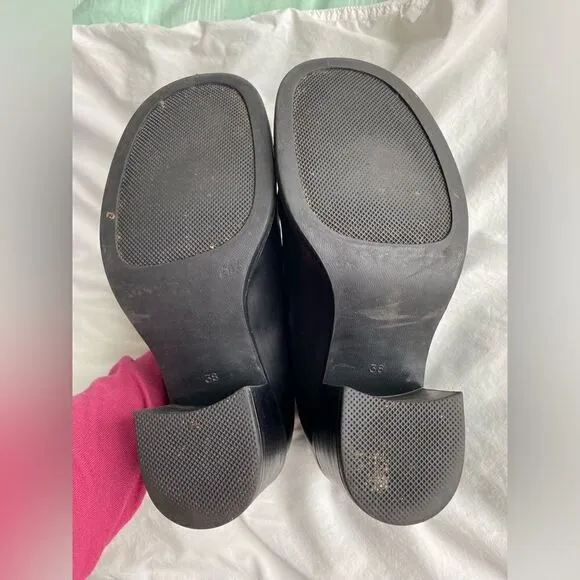 90s Heeled Loafer Black Leather Nine West Shoes