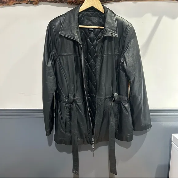 90s/ y2k Vintage Leather Moto Jacket NEW WITH TAGS - Kathy Ireland