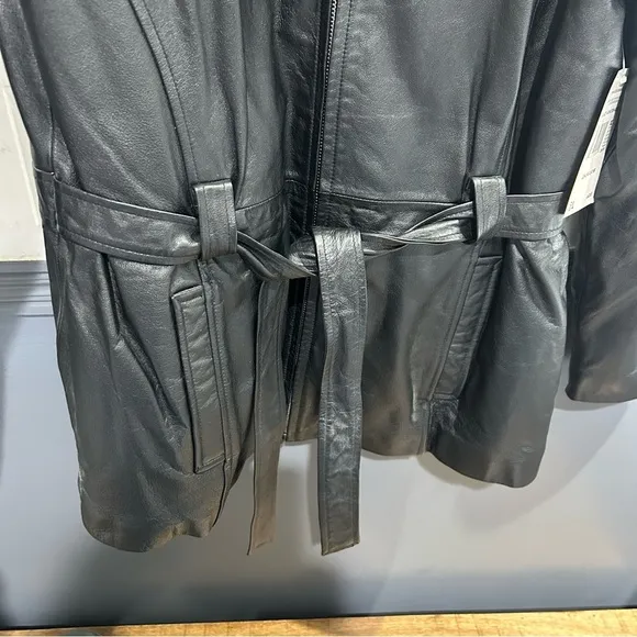 90s/ y2k Vintage Leather Moto Jacket NEW WITH TAGS - Kathy Ireland