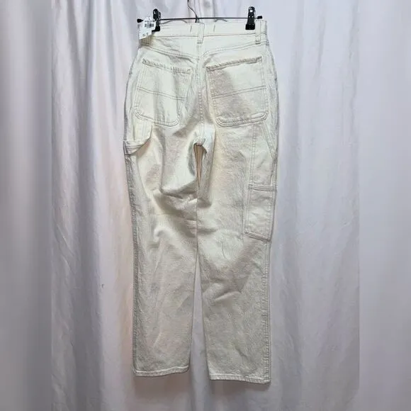 Abercrombie &amp; Fitch AF the 90s Straight Leg Ultra High Rise Curve Love cream car