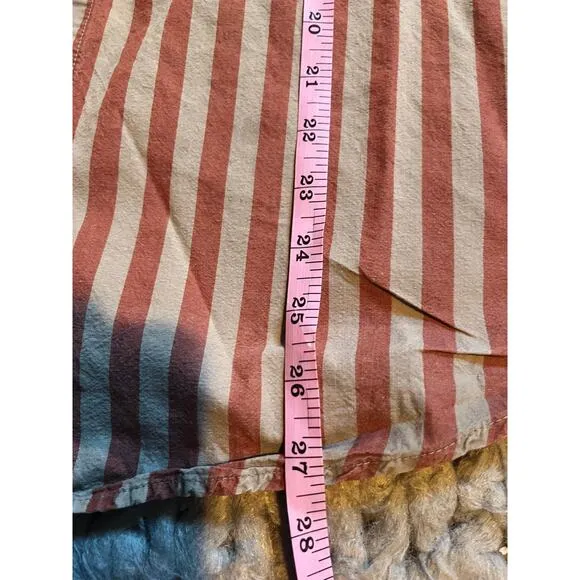 ACA striped button down red and beige size large