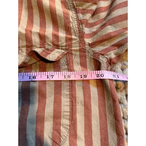 ACA striped button down red and beige size large