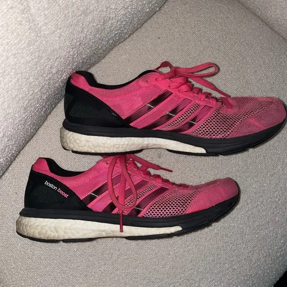 Adidas Adizero Boston Boost Hot Pink Running Athletic Tennis Shoes