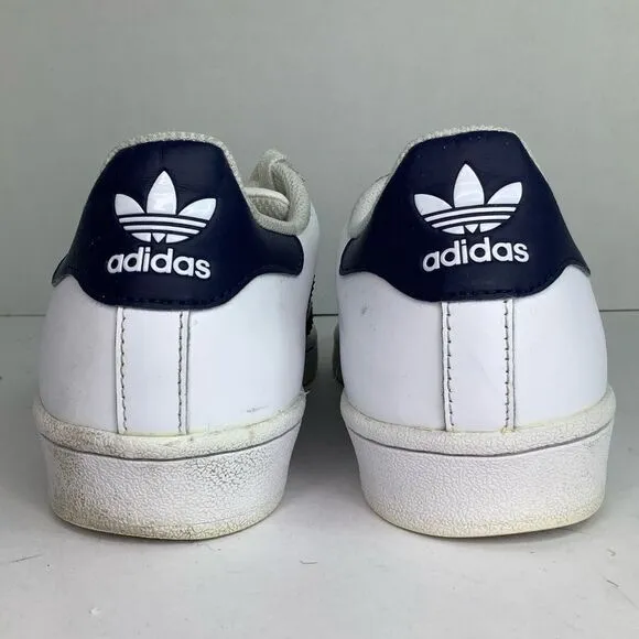 Adidas Classic SUPERSTAR White/Blue Leather Low Top Men’s Sneaker Shoes Sz 7.5