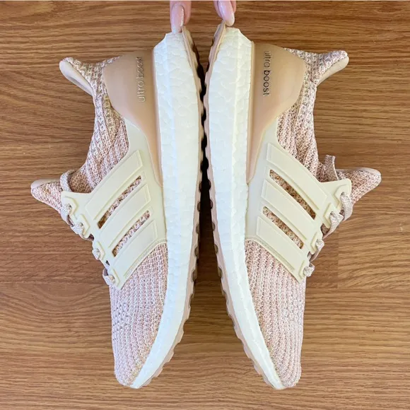 Adidas cream pink ash Pearl ultraboost 4.0 knit lace up sneakers athletic shoes