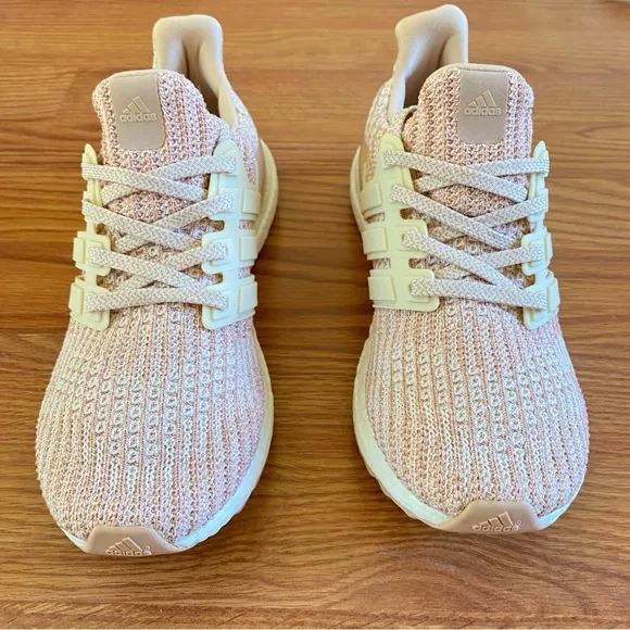 Adidas cream pink ash Pearl ultraboost 4.0 knit lace up sneakers athletic shoes