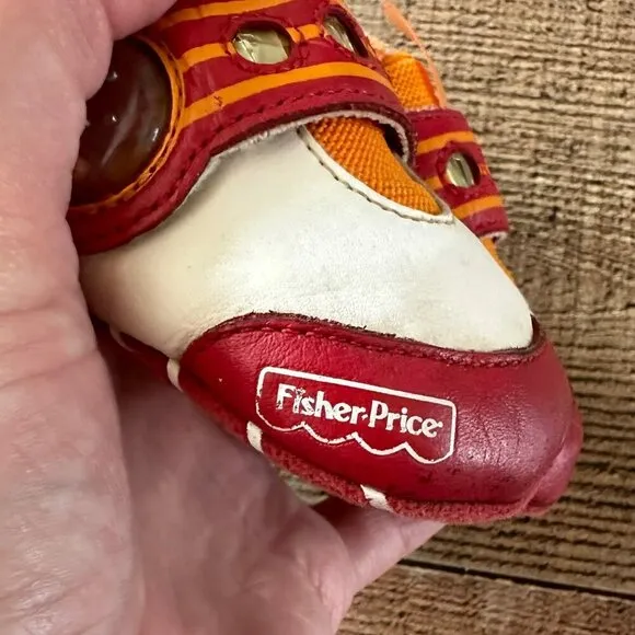Adidas Fisher Price Vintage Baby Boys Red Orange Crib Shoes