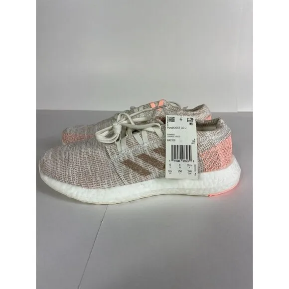 Adidas Girls PureBoost GO Size 6.5 Big Kids Pink Running Shoes Walking Sneakers