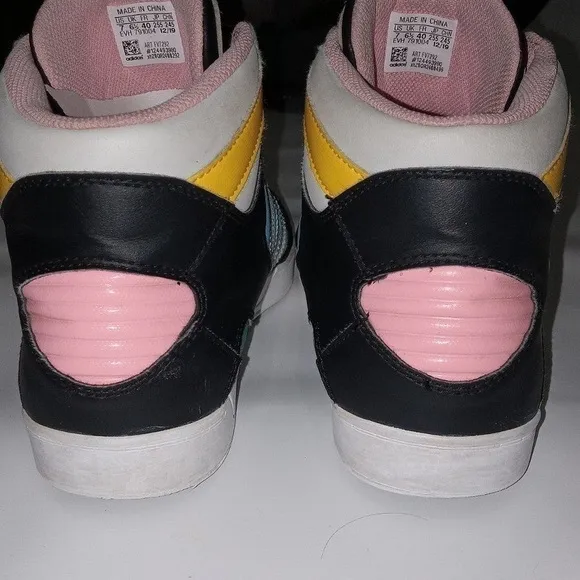 ADIDAS Hardcourt High White/Black/Pink Grade School Girls' Shoes