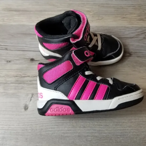 Adidas Hi Top Sneaker Black and Pink Shoes