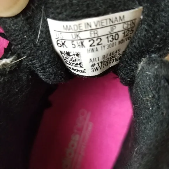 Adidas Hi Top Sneaker Black and Pink Shoes
