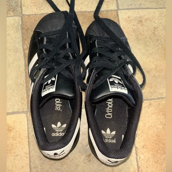 Adidas Kids Black and White Sneakers- Original Classics