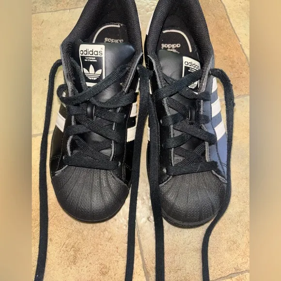Adidas Kids Black and White Sneakers- Original Classics