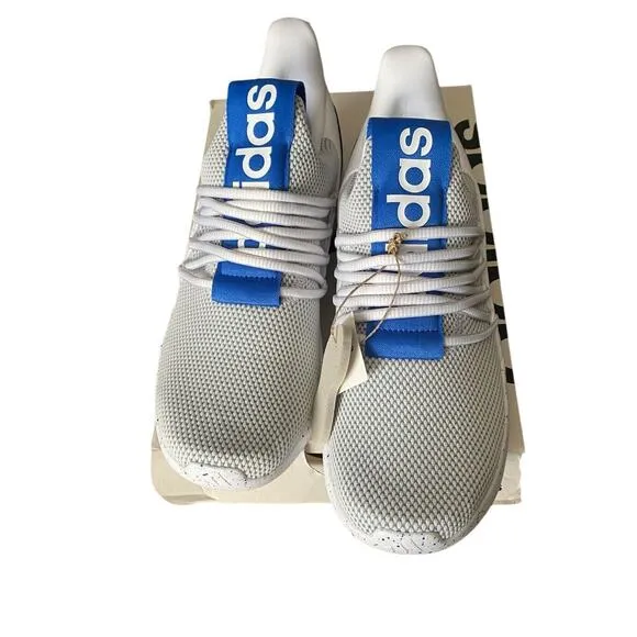 Adidas Lite Racer Adapt 7.0 White Royal Blue Shoes Men 7.5 Laceless