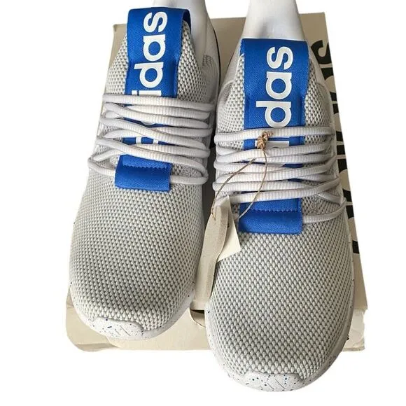 Adidas Lite Racer Adapt 7.0 White Royal Blue Shoes Men 7.5 Laceless