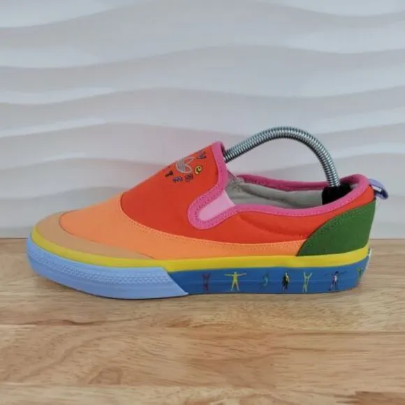 Adidas Nizza Slip On Pride Love Unites Rainbow Shoes Mens 9 Womens‎ 10 - GW2421