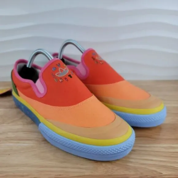 Adidas Nizza Slip On Pride Love Unites Rainbow Shoes Mens 9 Womens‎ 10 - GW2421